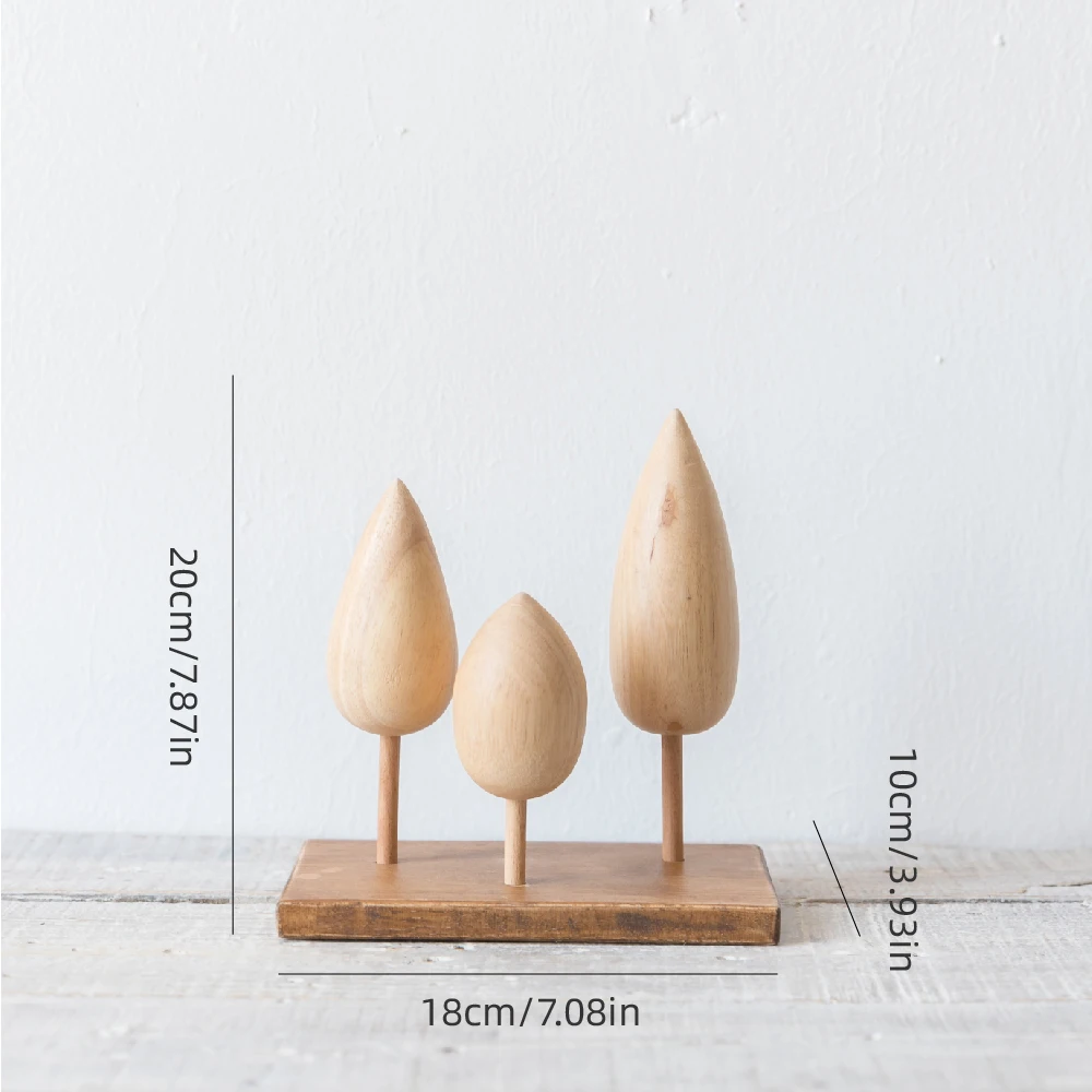 4Pcs Small Wooden House Ornament Miniature Building Table Desktop Home Decor Nordic Style Crafts Christmas Birthday Gifts