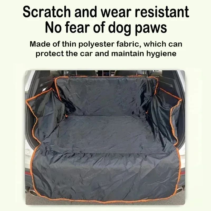 Heavy Duty Dog Seat Cover Waterproof Nonslip Pet Trunk Liner Hammock with Side Flaps for SUV Truck Protects Car from Scratches