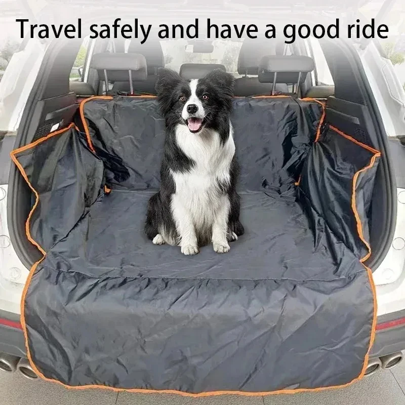 Heavy Duty Dog Seat Cover Waterproof Nonslip Pet Trunk Liner Hammock with Side Flaps for SUV Truck Protects Car from Scratches