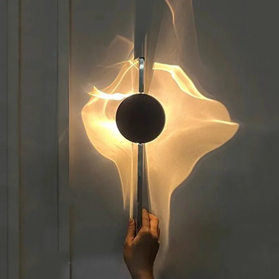 Creative Art Ripple Wall Lamp Minimalist LED Wall Sconce Bedroom Bedside BackgroundAisle Porch Corridor Atmosphere Wall Light