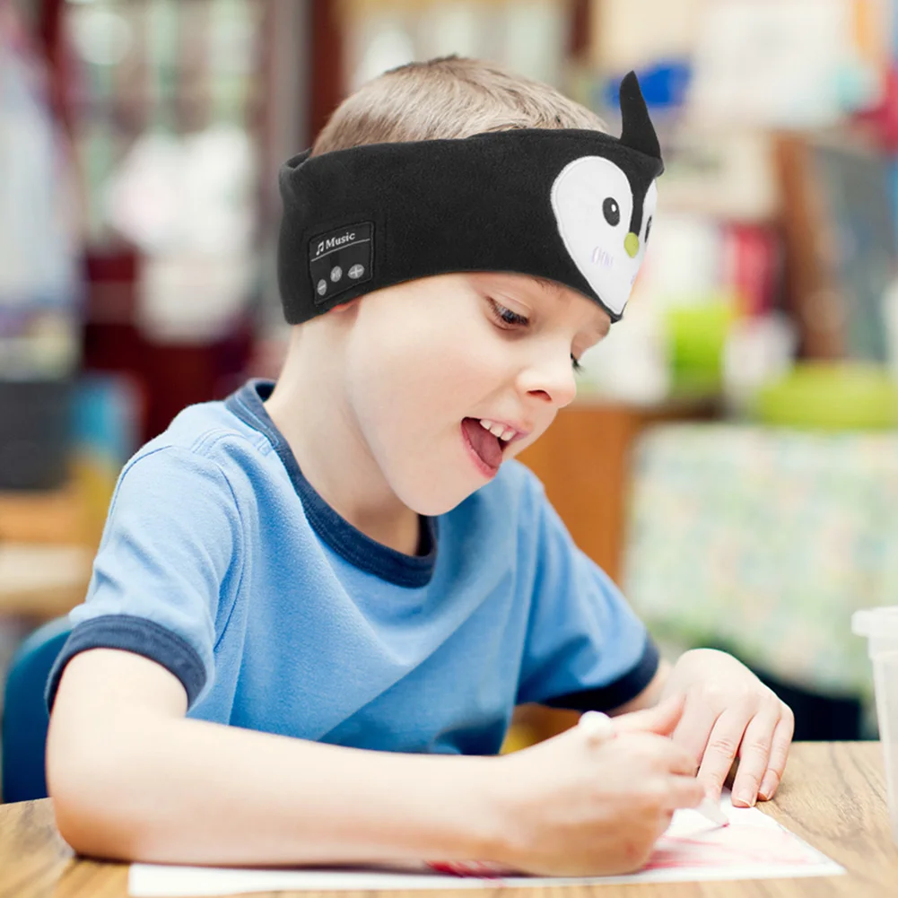 Cartoon Animal Wireless Music Earphones Sleeping Eye Mask Bluetooth Headphones V5.0 Headsets Headband For Kids Outside Sleeping