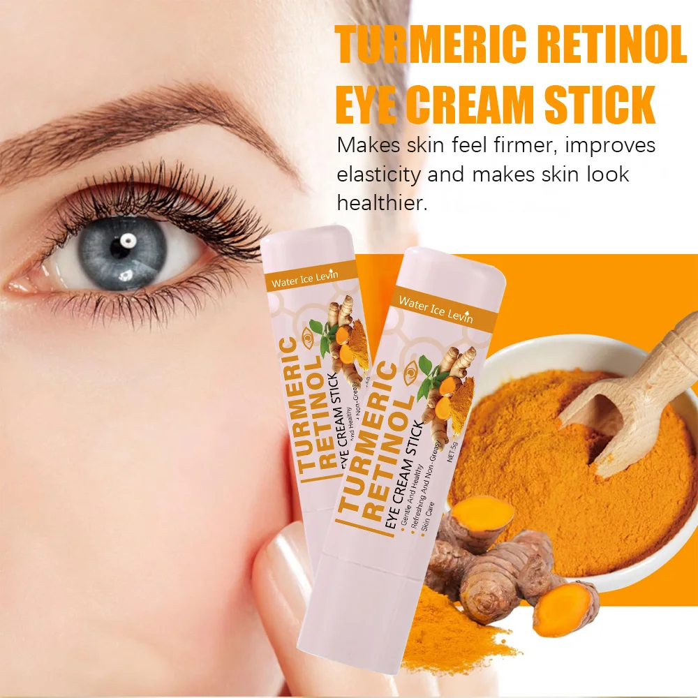 Turmeric eye cream stick nourishes the skin, improves fine lines, relieves eye bags and dark circles, and brightens the eye skin