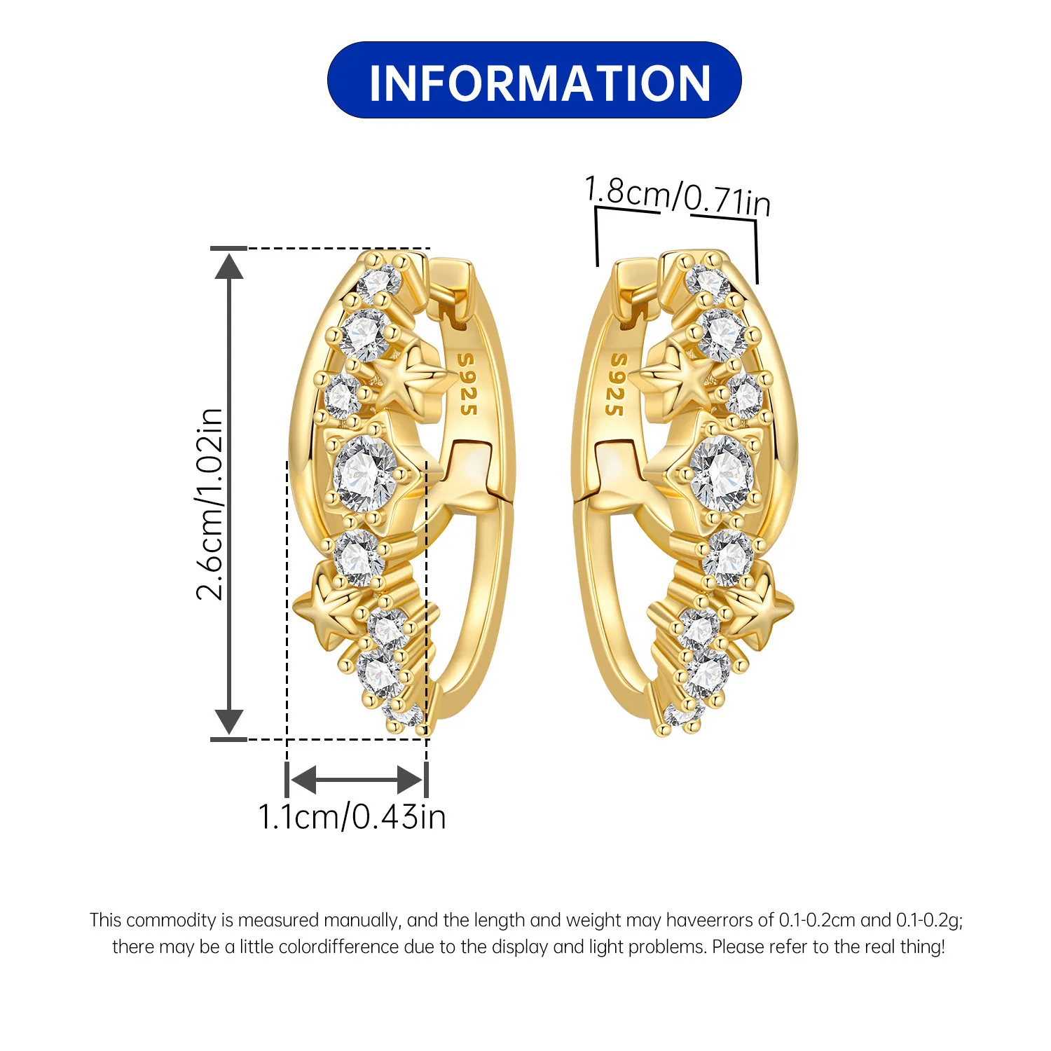 Orstarry S925 Sterling Silver 18k Gold Modern Square Earrings Hoop Earrings For Women Jewelry Trendy Anniversary Gifts