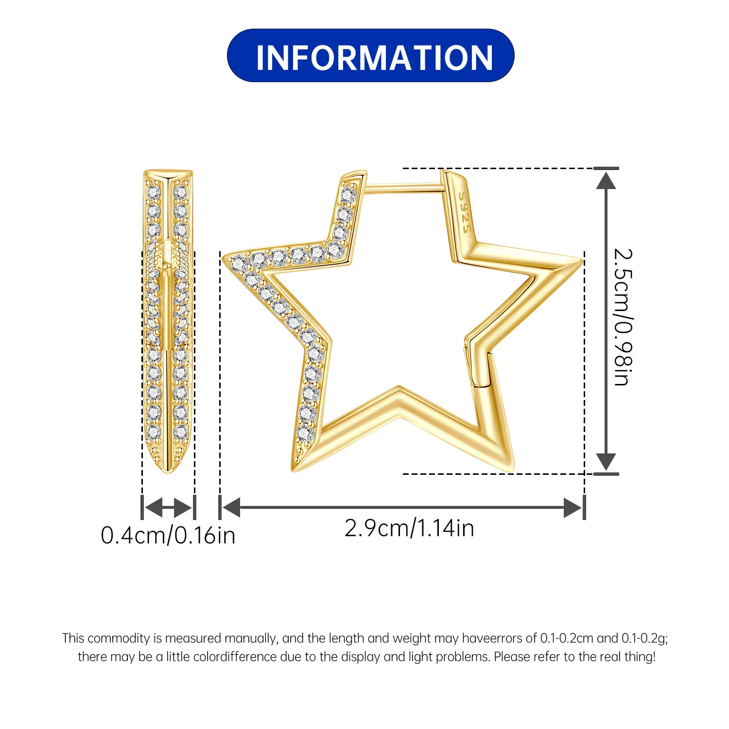 Orstarry S925 Sterling Silver 18k Gold Modern Square Earrings Hoop Earrings For Women Jewelry Trendy Anniversary Gifts