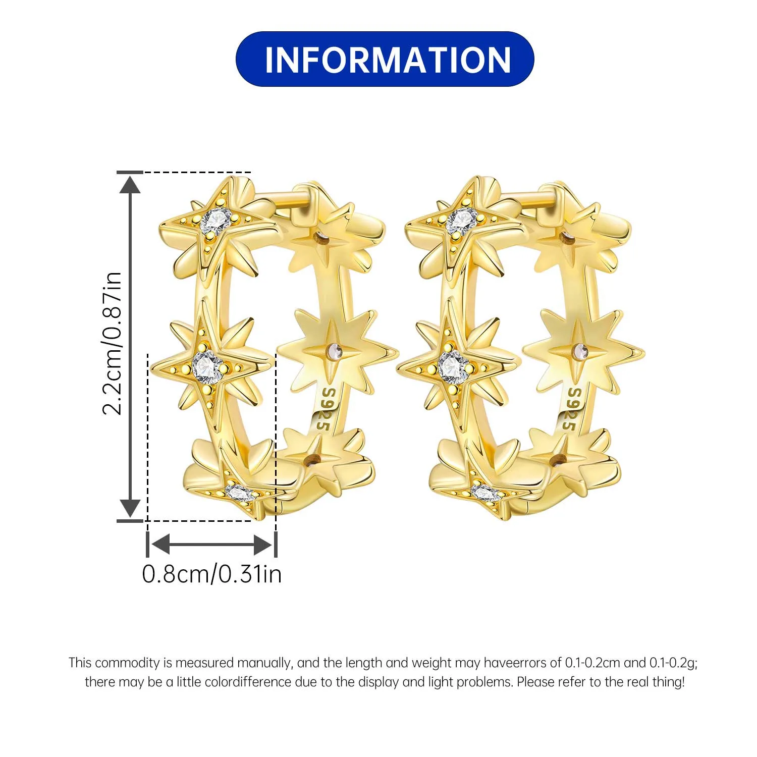 Orstarry S925 Sterling Silver 18k Gold Modern Square Earrings Hoop Earrings For Women Jewelry Trendy Anniversary Gifts