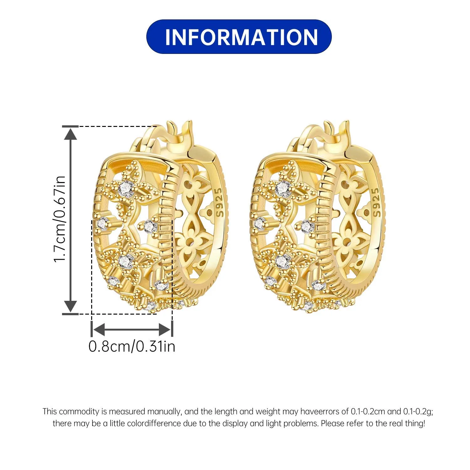 Orstarry S925 Sterling Silver 18k Gold Modern Square Earrings Hoop Earrings For Women Jewelry Trendy Anniversary Gifts