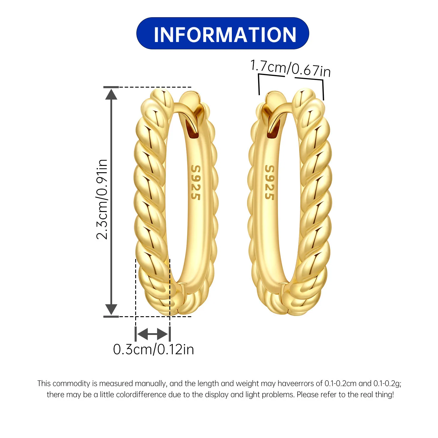 Orstarry S925 Sterling Silver 18k Gold Modern Square Earrings Hoop Earrings For Women Jewelry Trendy Anniversary Gifts
