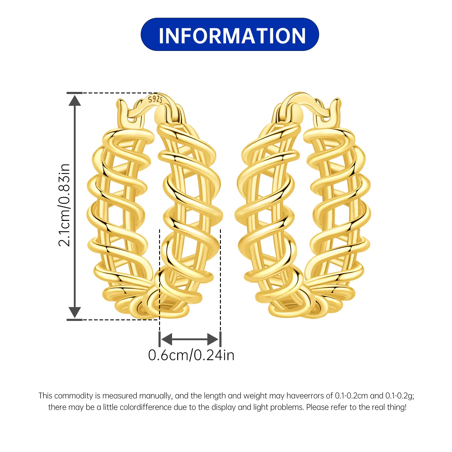 Orstarry S925 Sterling Silver 18k Gold Modern Square Earrings Hoop Earrings For Women Jewelry Trendy Anniversary Gifts