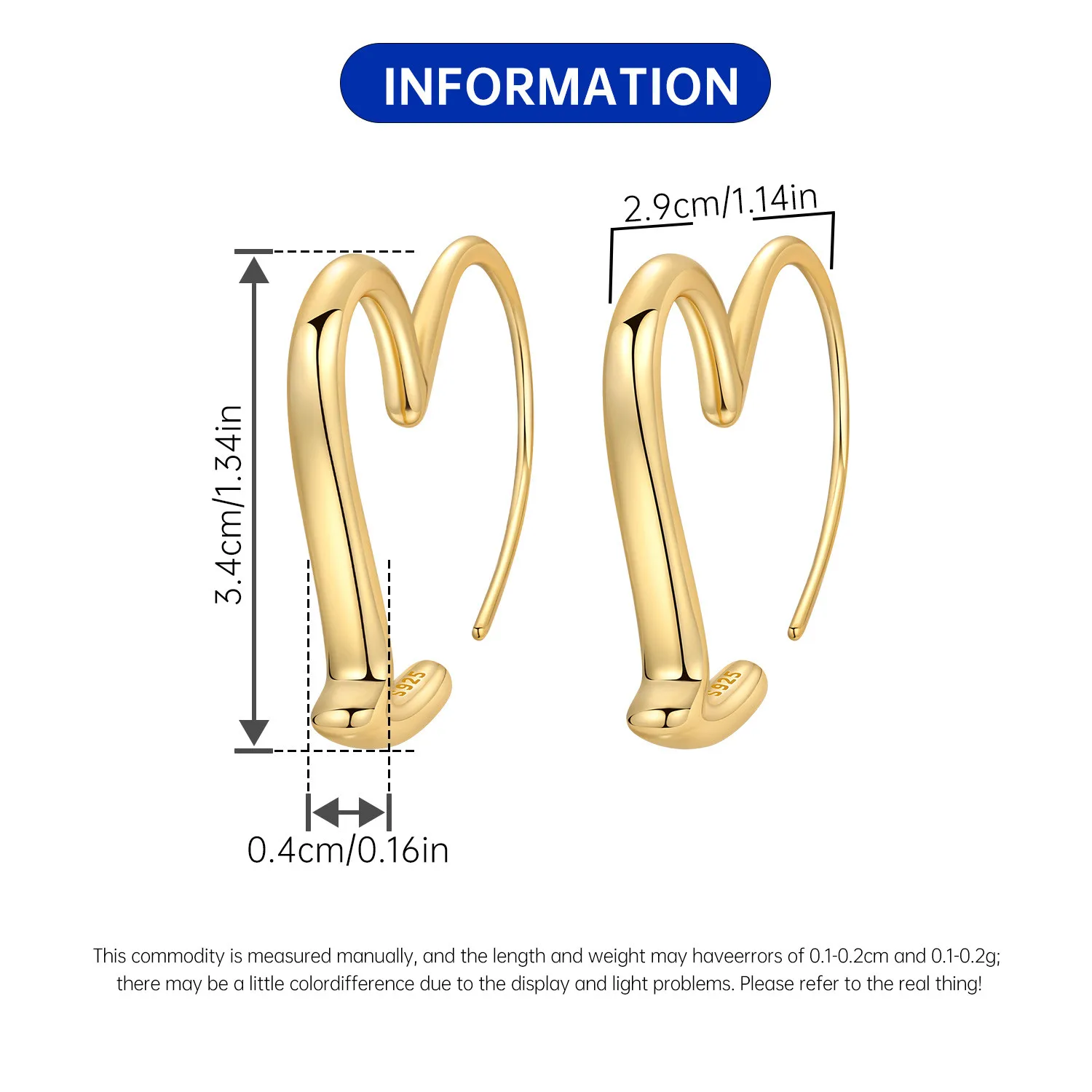 Orstarry S925 Sterling Silver 18k Gold Modern Square Earrings Hoop Earrings For Women Jewelry Trendy Anniversary Gifts
