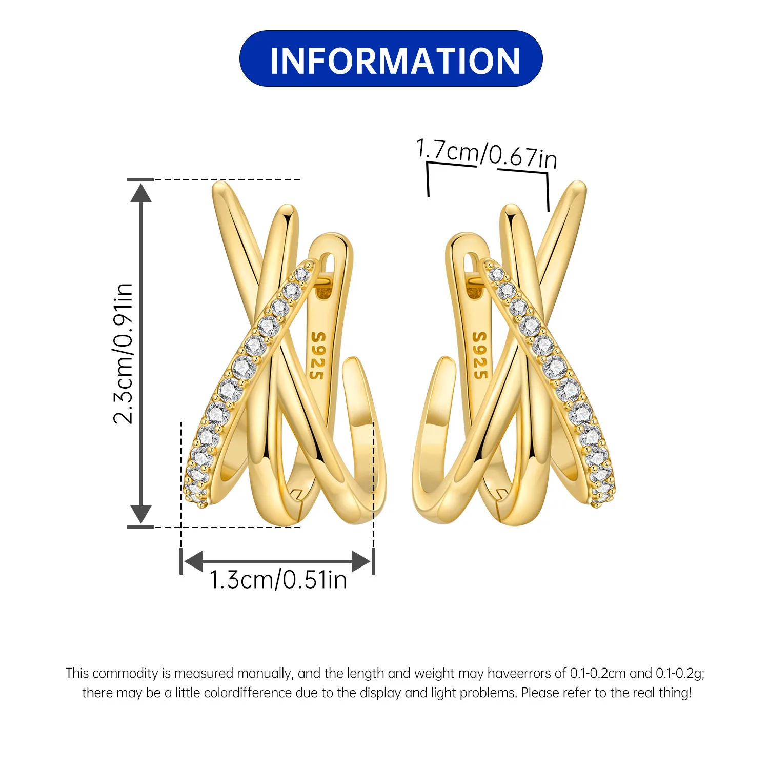 Orstarry S925 Sterling Silver 18k Gold Modern Square Earrings Hoop Earrings For Women Jewelry Trendy Anniversary Gifts