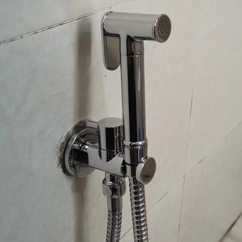 Brass Hand held black Bidet Shower set Perforating Toilet Jet Cleaner Portable brushed gold and gray Bidet Shower Head BD01