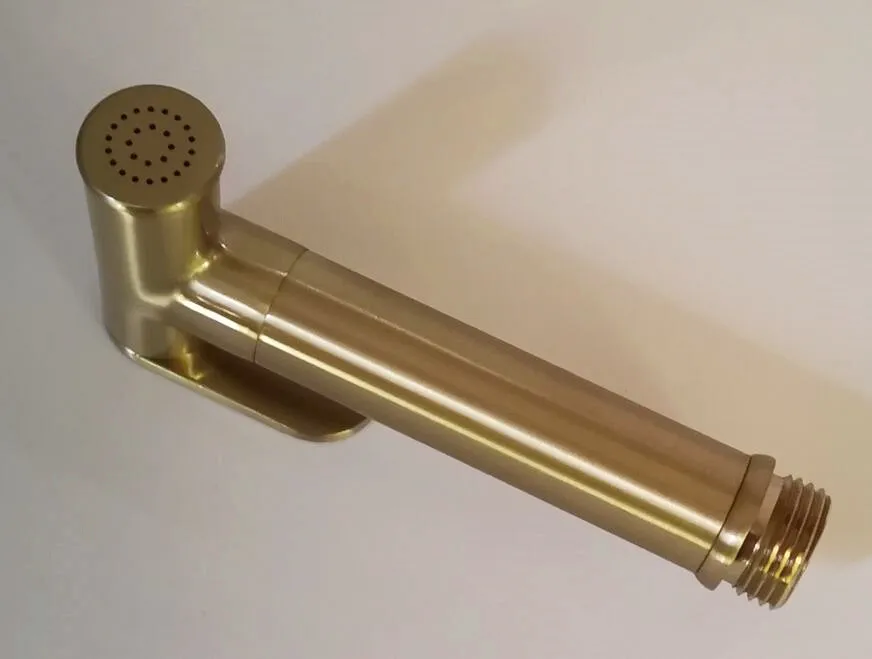 Brass Hand held black Bidet Shower set Perforating Toilet Jet Cleaner Portable brushed gold and gray Bidet Shower Head BD01