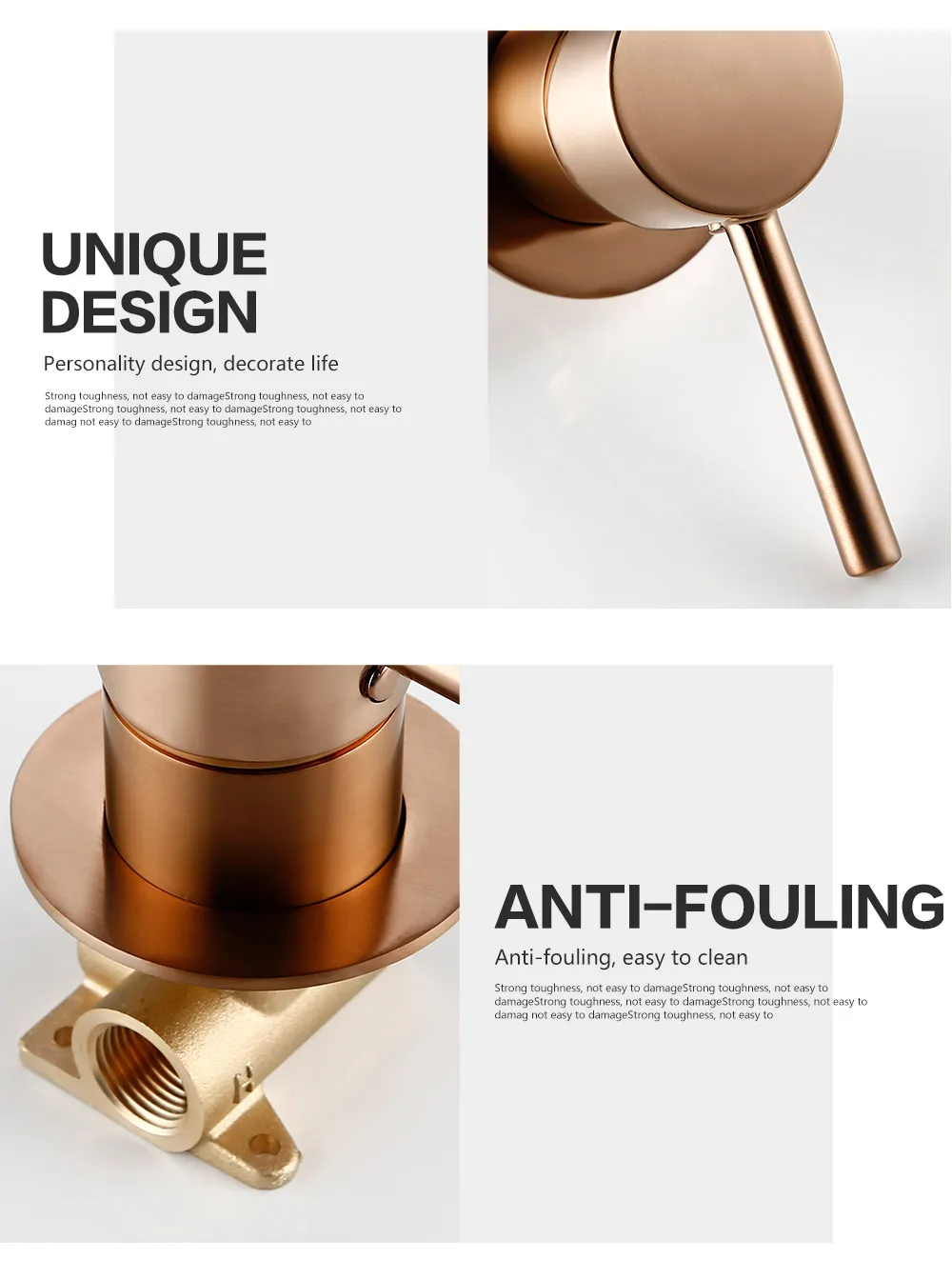 Bagnolux Polished Or Brushed Rose Gold Bathroom Faucet Brass Round Hole Concealed Type Household Hot Cold Bathroom Faucet