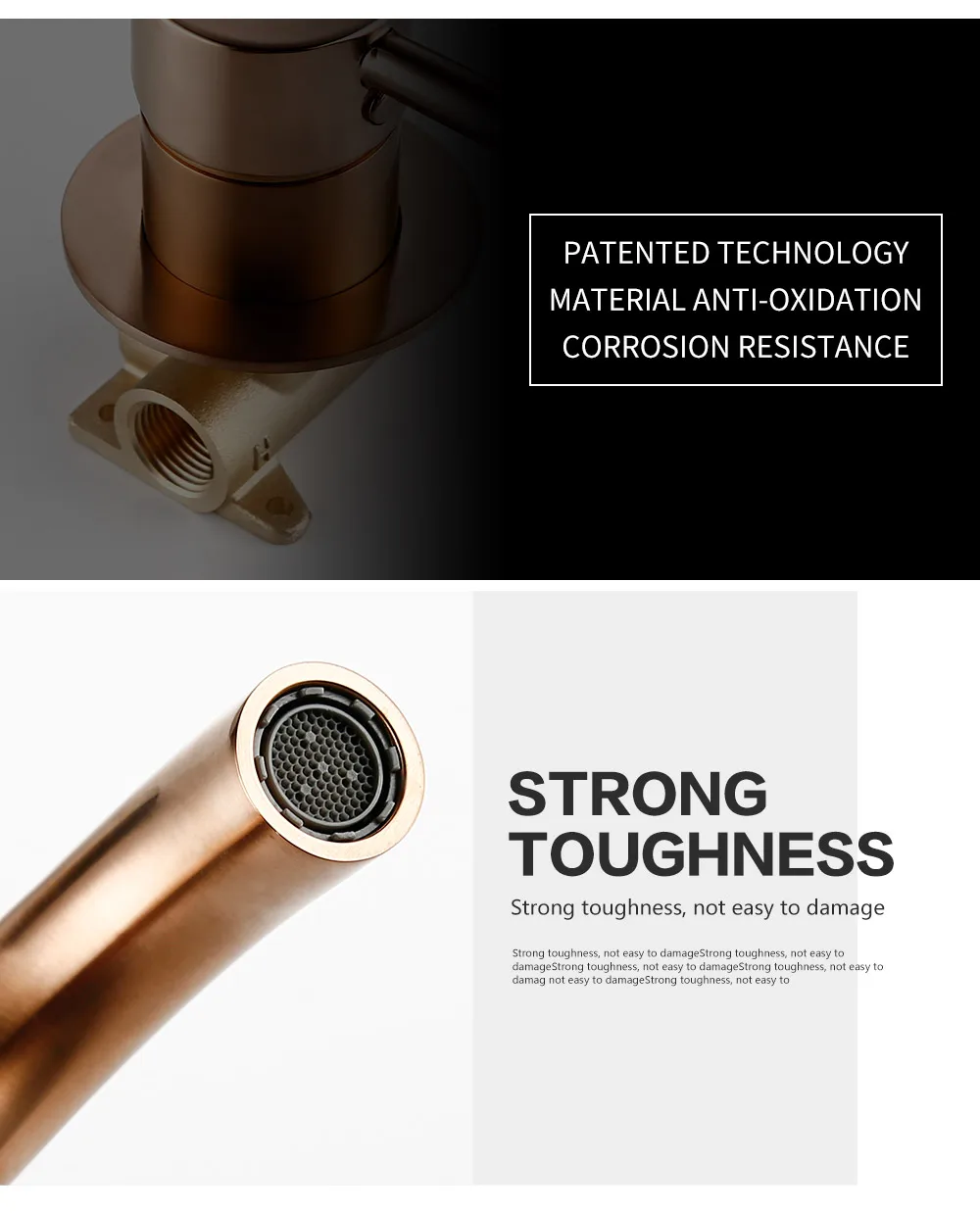 Bagnolux Polished Or Brushed Rose Gold Bathroom Faucet Brass Round Hole Concealed Type Household Hot Cold Bathroom Faucet