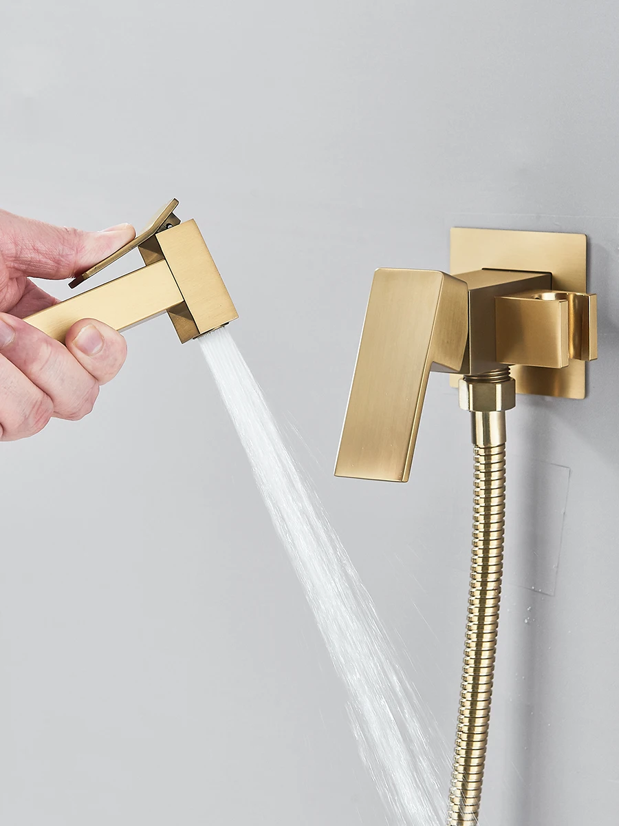 Bidet Toilet Sprayer Faucet Brass Bidet Faucet Muslim Ducha Higienica Hot Cold Water Mixer Tap Toilet Faucets