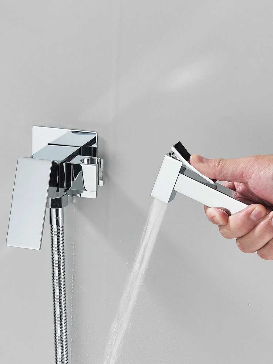 Bidet Toilet Sprayer Faucet Brass Bidet Faucet Muslim Ducha Higienica Hot Cold Water Mixer Tap Toilet Faucets