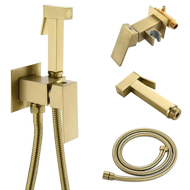 ALENARTWATER Bathroom Black Bidet Faucet Shower Tap Cold Hot Water Mixer Crane Sprayer Head Tap Toilet Faucets