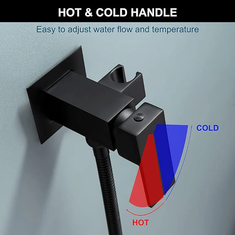 ALENARTWATER Bathroom Black Bidet Faucet Shower Tap Cold Hot Water Mixer Crane Sprayer Head Tap Toilet Faucets