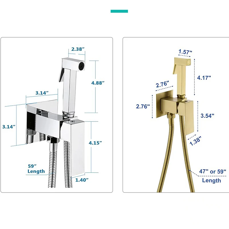 ALENARTWATER Bathroom Black Bidet Faucet Shower Tap Cold Hot Water Mixer Crane Sprayer Head Tap Toilet Faucets