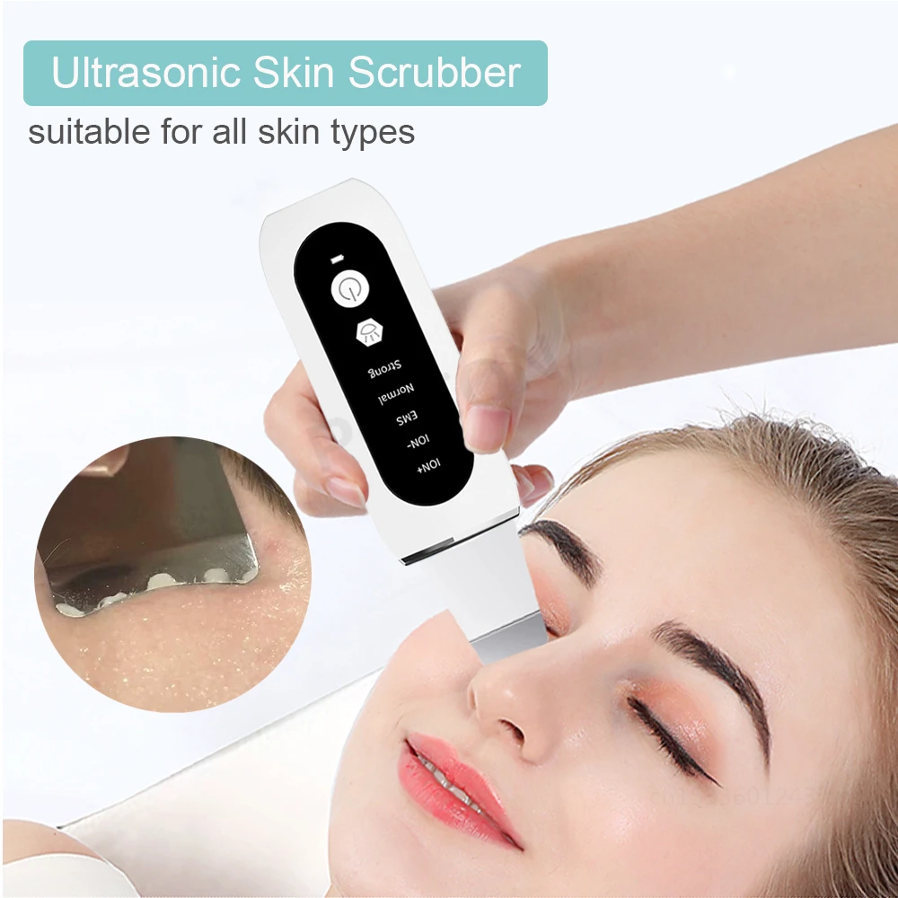 Ultrasonic Skin Scrubber Facial Peeling Machine Black Dots Acne Pore Deep Cleaning Ultrasonic Face Scrubber Blackhead Remover