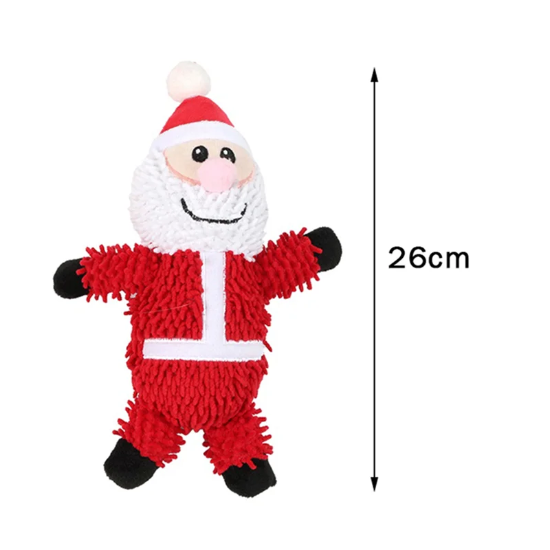 Xmas Pet Dog Plush Noise Chewing Toy Santa Elk Gingerbread Man Donut Cat Dog Christmas Series Cartoon Dog Toy Plush Squeak Toy