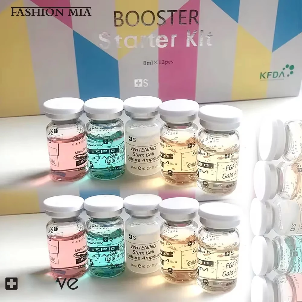 Korea 8ml Salmon DNA Glod Ampoule Skin Booster Brightening Firming Whitening Hydrating Serum Skincare Kit