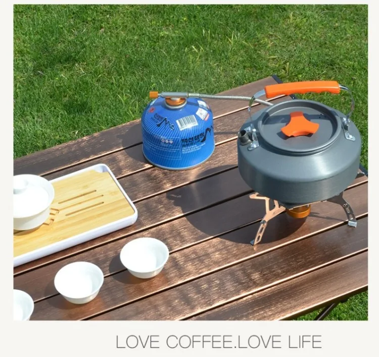 0.8L/1.1L/1.2L/1.6L/2L/2.5L Aluminum alloy Portable Outdoor Camping Coffee and Tea Kettle for Hiking Fishing Picnic and Cooking