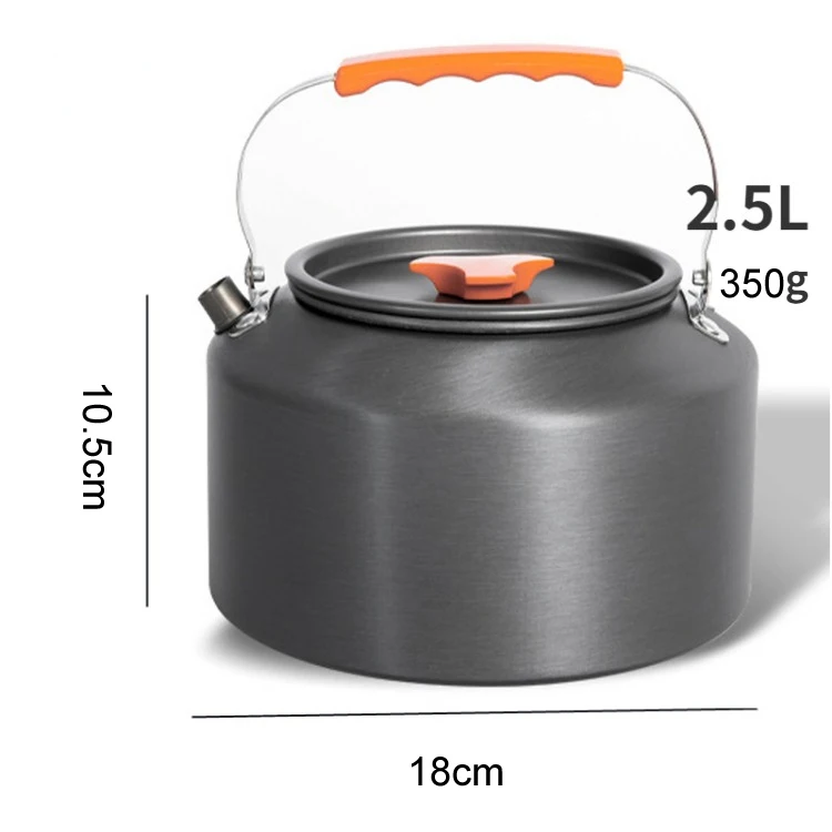 0.8L/1.1L/1.2L/1.6L/2L/2.5L Aluminum alloy Portable Outdoor Camping Coffee and Tea Kettle for Hiking Fishing Picnic and Cooking