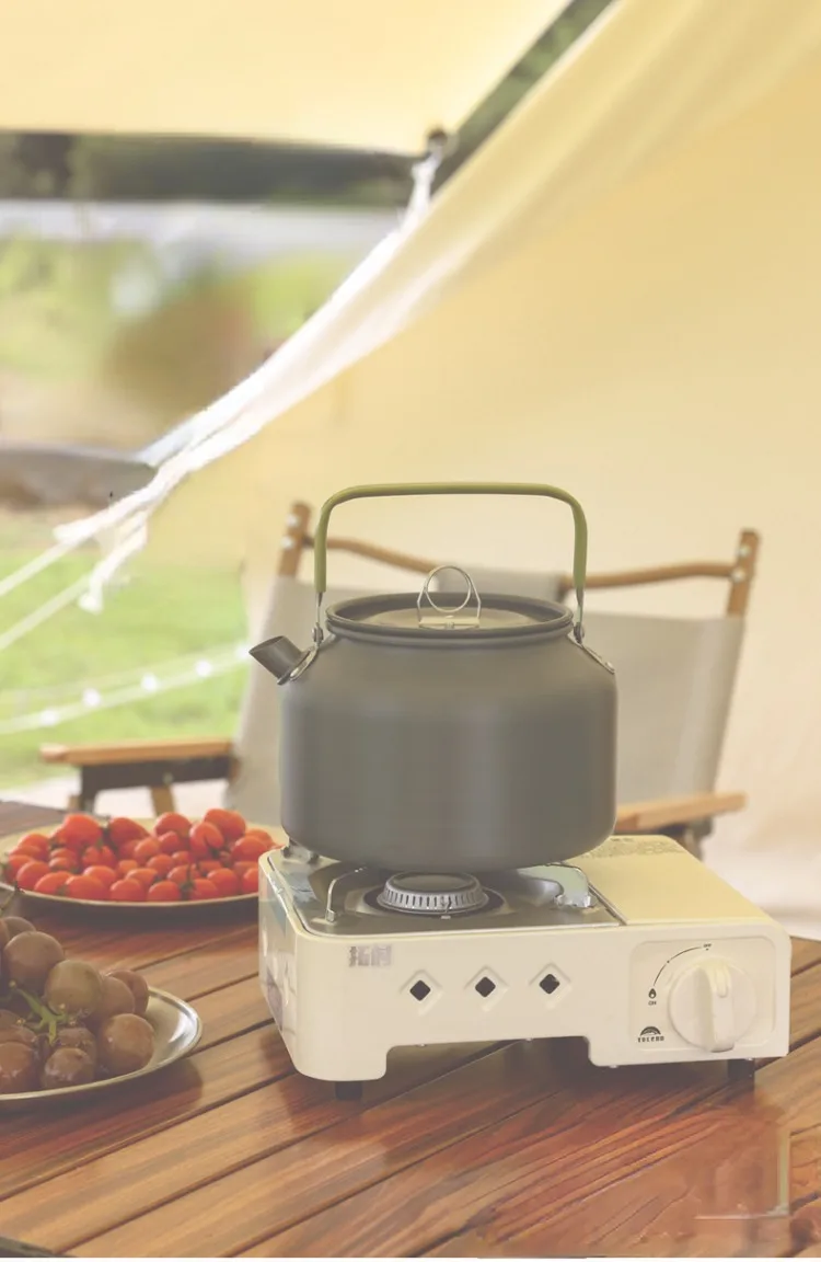 0.8L/1.1L/1.2L/1.6L/2L/2.5L Aluminum alloy Portable Outdoor Camping Coffee and Tea Kettle for Hiking Fishing Picnic and Cooking