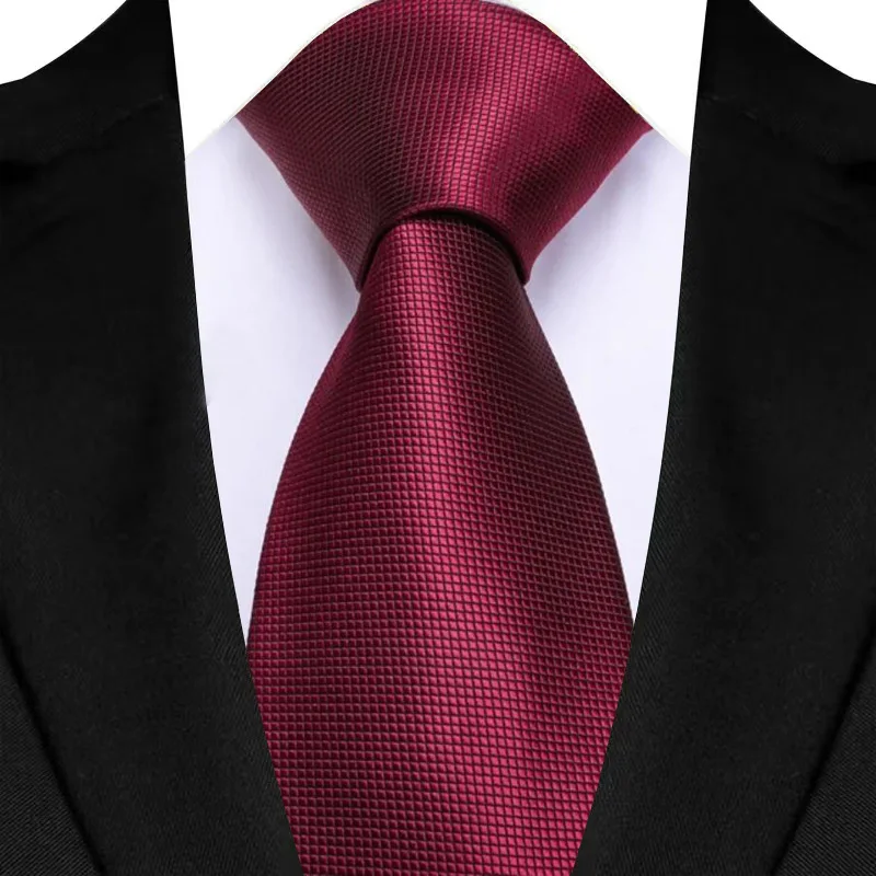 New 8CM Mens Tie Necktie Yellow Pink Blue Wine Red Solid Color Neck Ties For Man Jacquard Woven Ascot Business Party Accessories