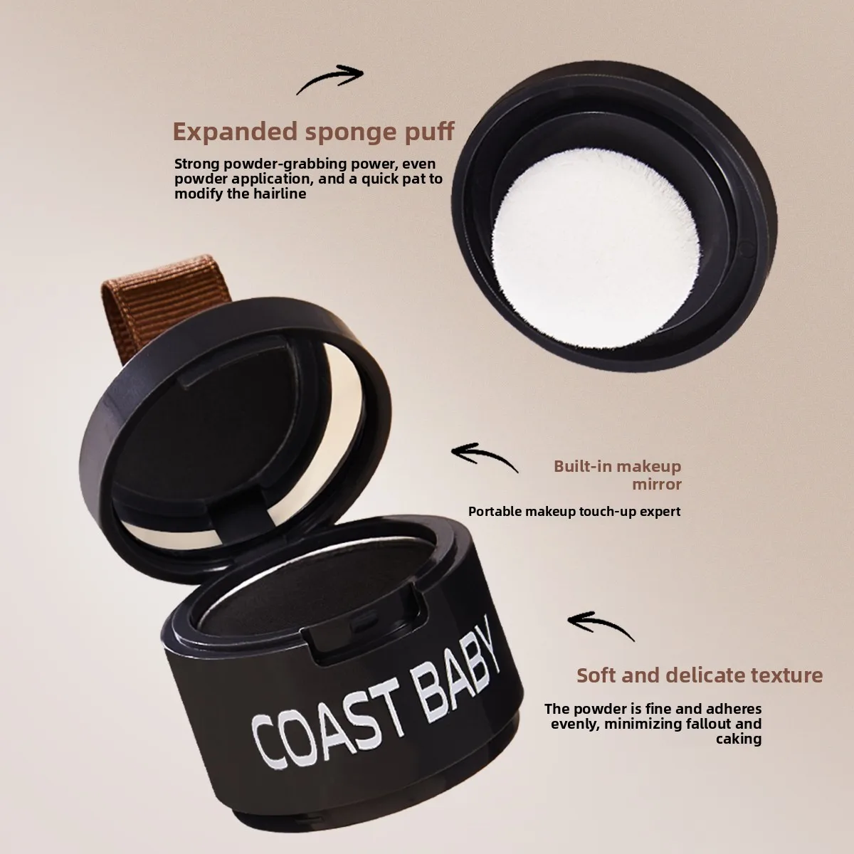 Hairline Powder — Hairline Shading, Contouring, & Hair Concealer; Natural Coverage, Unisex