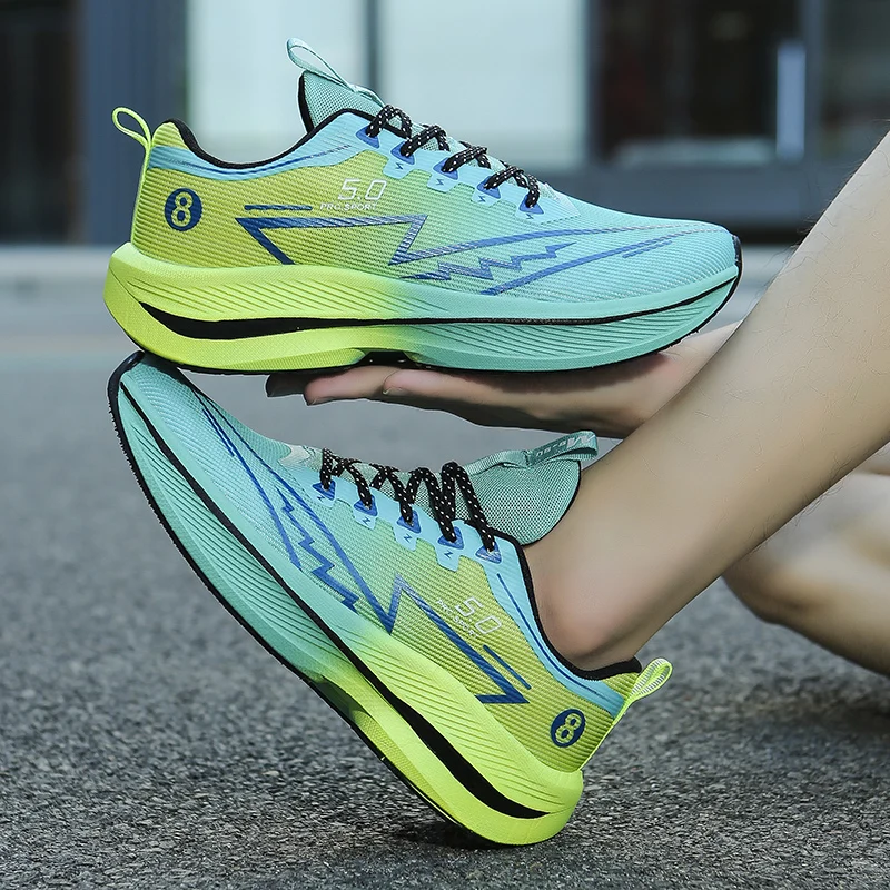 New Men's Soft Cushion Shock Running Shoes Tennis Marathon Sports Breathable Light Women's Comfortable Athletic Nonskid Sneakers