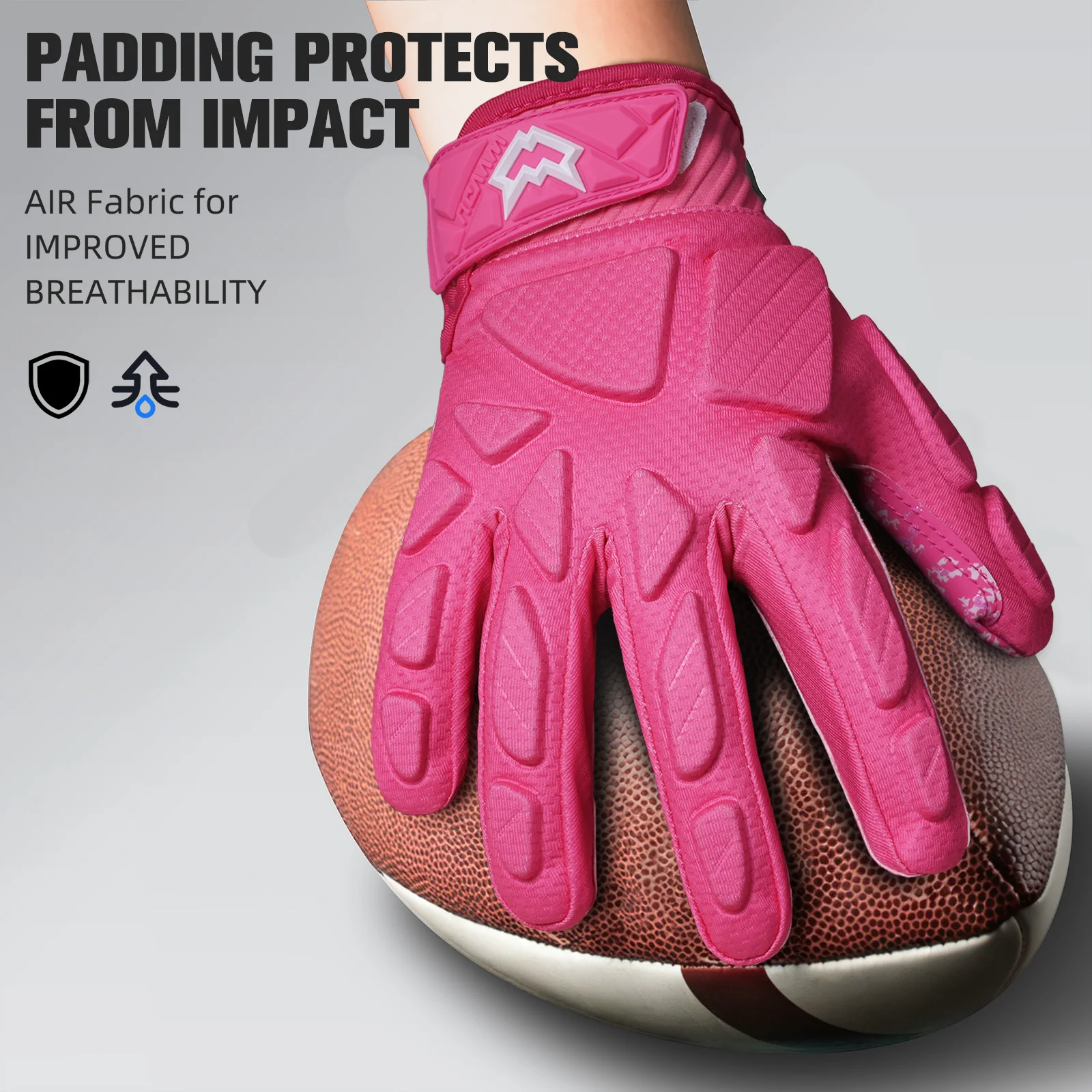 A Pair of Wvvou Football Catching Gloves, Thickened Cushioning Anti-Collision Pads, 3D Cut Training Gloves, Professional Gloves for Improving Grip and Catching