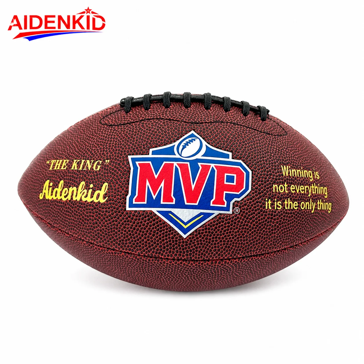 AIDENKID Size 9 American Football PU Leather Official Size Outdoor Training Match Ball for Adults