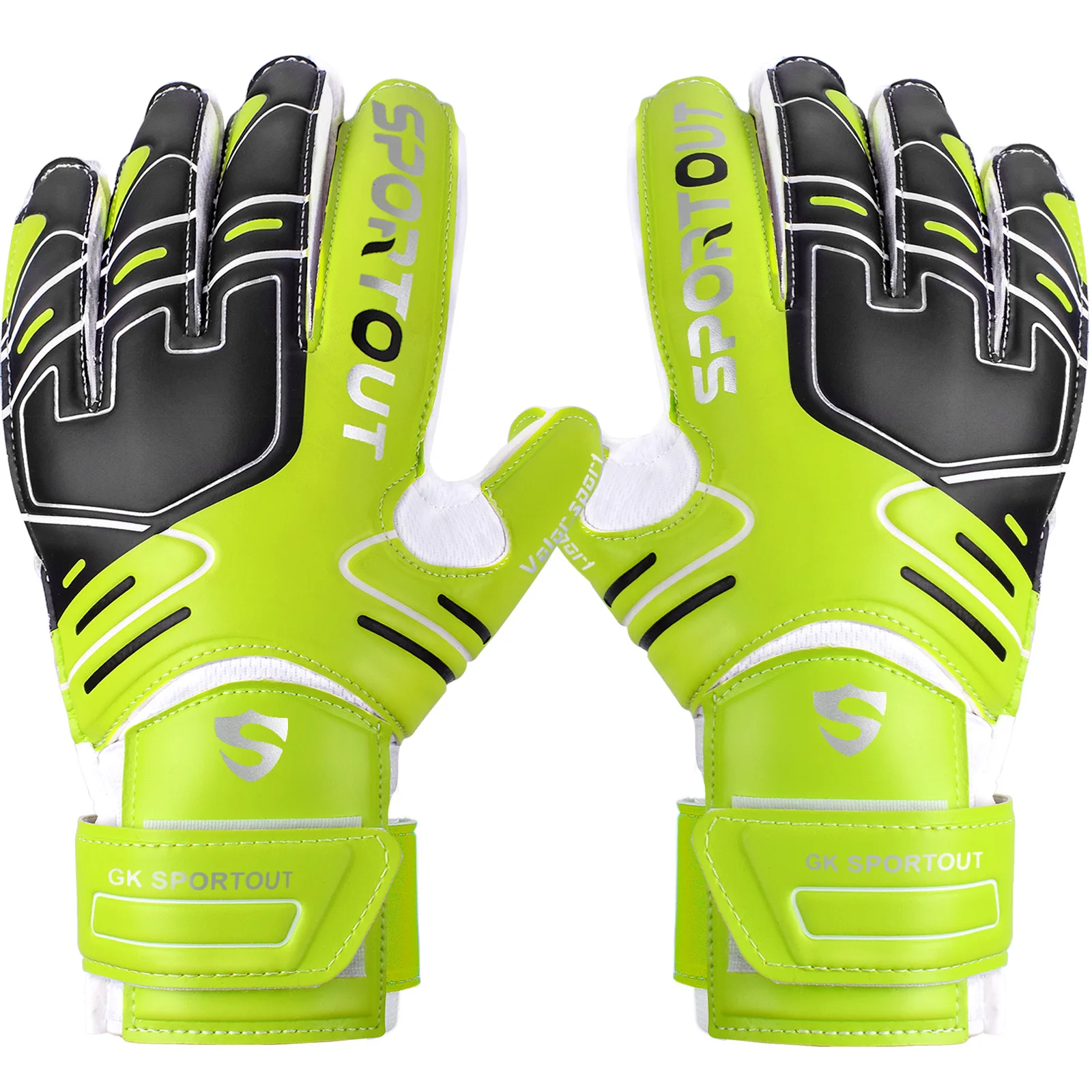 Sportout Youth&Adult Goalie Goalkeeper Gloves,Strong Grip for The Toughest Saves, with Fingerave& 4+3MM Latex