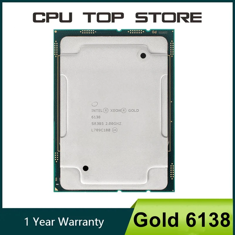 Intel Xeon Gold 6138 2.0GHz 27.5MB Smart Cache 20-Cores 40-Thread 125W LGA3647 CPU Processor