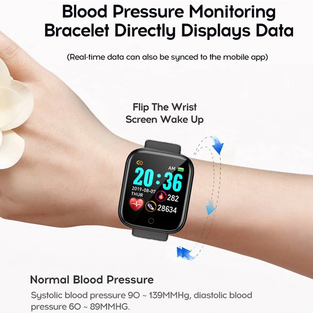 Woman Smart Watch Men Sport Wristband Fitness Monitoring Track Heart Rate Call Reminder Message Push Smartwatch Weather Children