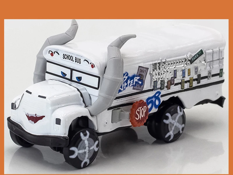 Cars Toy The Thunder Hollow Speedway Racer Crazy Miss Fritter School Bus Metal Diecasting Toy Car Model Children's Birthday Gift