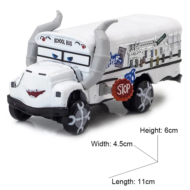 Cars Toy The Thunder Hollow Speedway Racer Crazy Miss Fritter School Bus Metal Diecasting Toy Car Model Children's Birthday Gift