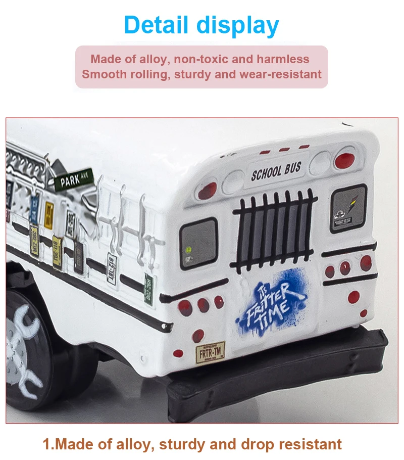 Cars Toy The Thunder Hollow Speedway Racer Crazy Miss Fritter School Bus Metal Diecasting Toy Car Model Children's Birthday Gift