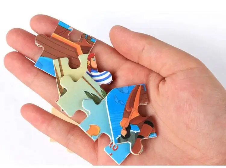 20Piece 3D Wooden Puzzle Cartoon Animal Vehicle Cognitive Jigsaw Puzzle Early Learning Educational Puzzle Toys for Children