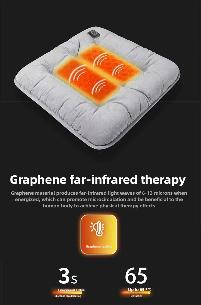 Car Heated Seat Cushion Winter Plush Seat Cushion Quick-Heating For Car, Home, 12V USB Electric Heating Single Pad