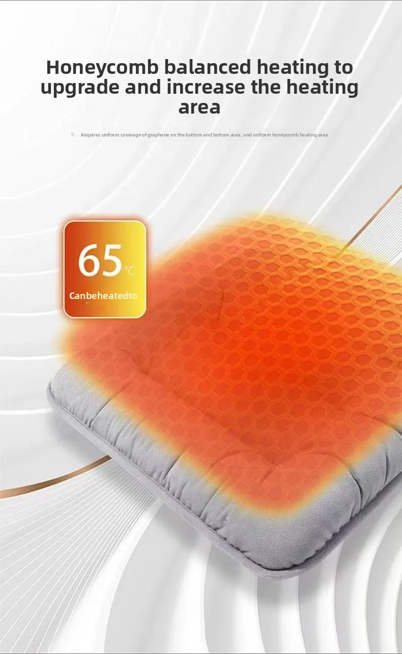 Car Heated Seat Cushion Winter Plush Seat Cushion Quick-Heating For Car, Home, 12V USB Electric Heating Single Pad