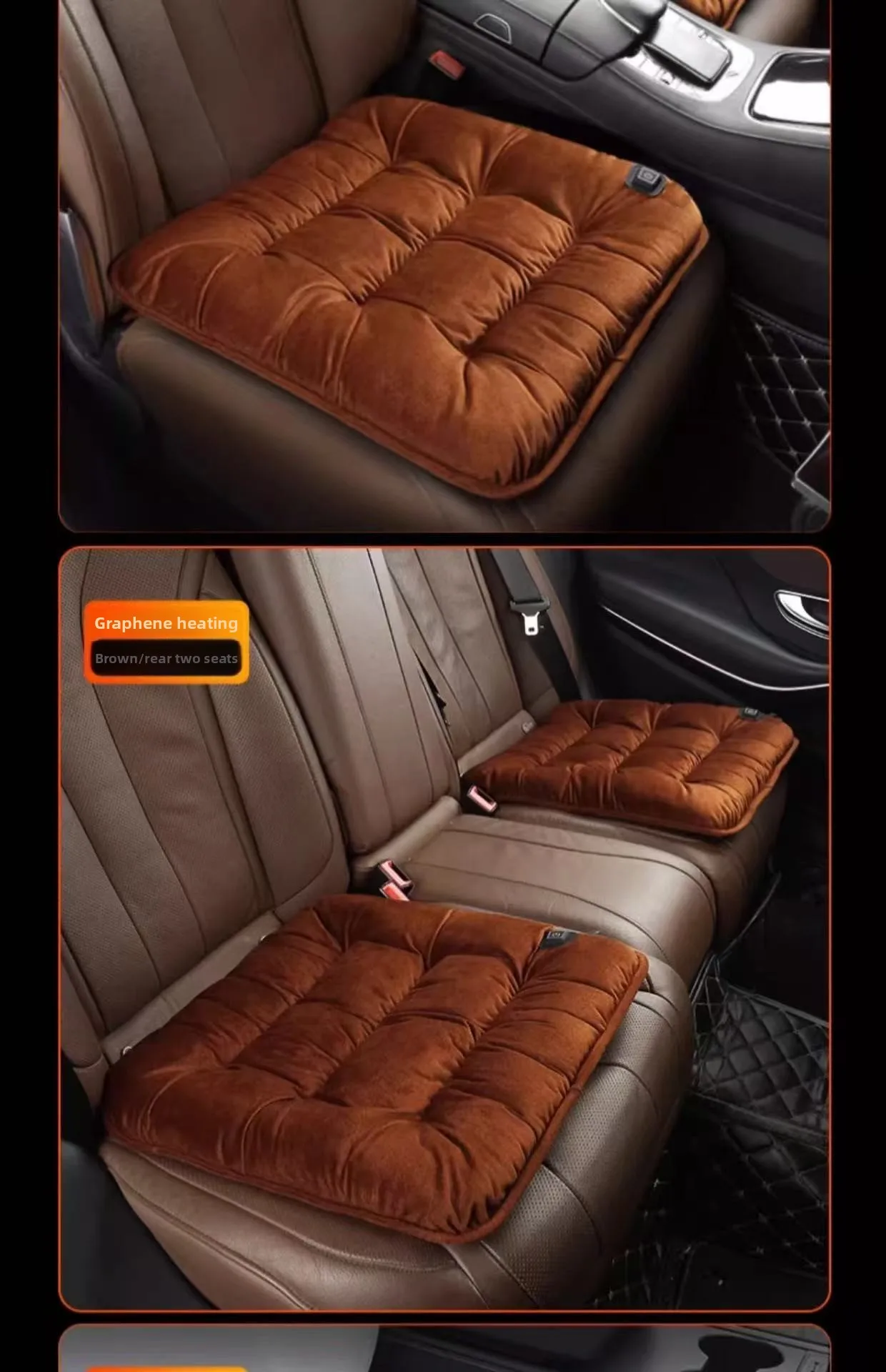 Car Heated Seat Cushion Winter Plush Seat Cushion Quick-Heating For Car, Home, 12V USB Electric Heating Single Pad