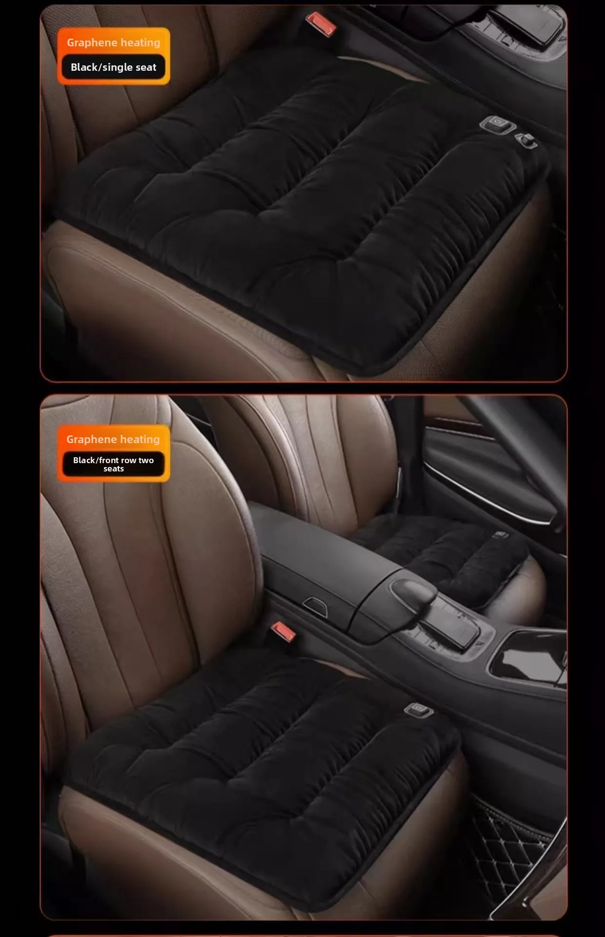 Car Heated Seat Cushion Winter Plush Seat Cushion Quick-Heating For Car, Home, 12V USB Electric Heating Single Pad