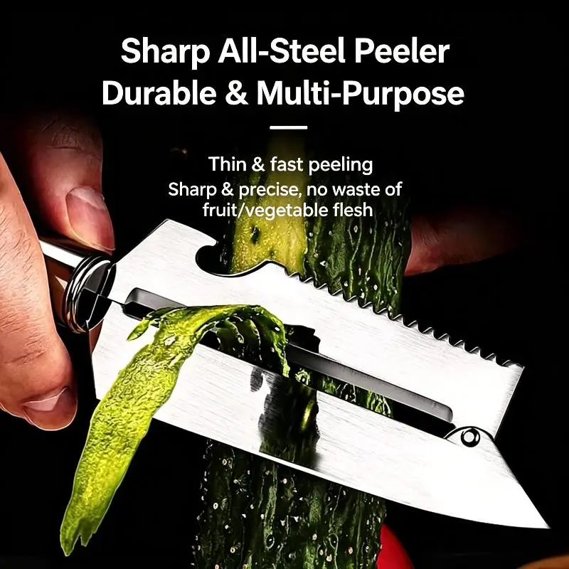 3 In1 Peeling Knife Stainless Steel Multifunctional Vegetable Fruit Peeler Cutter Easy Slicing for Home Kitchen Use