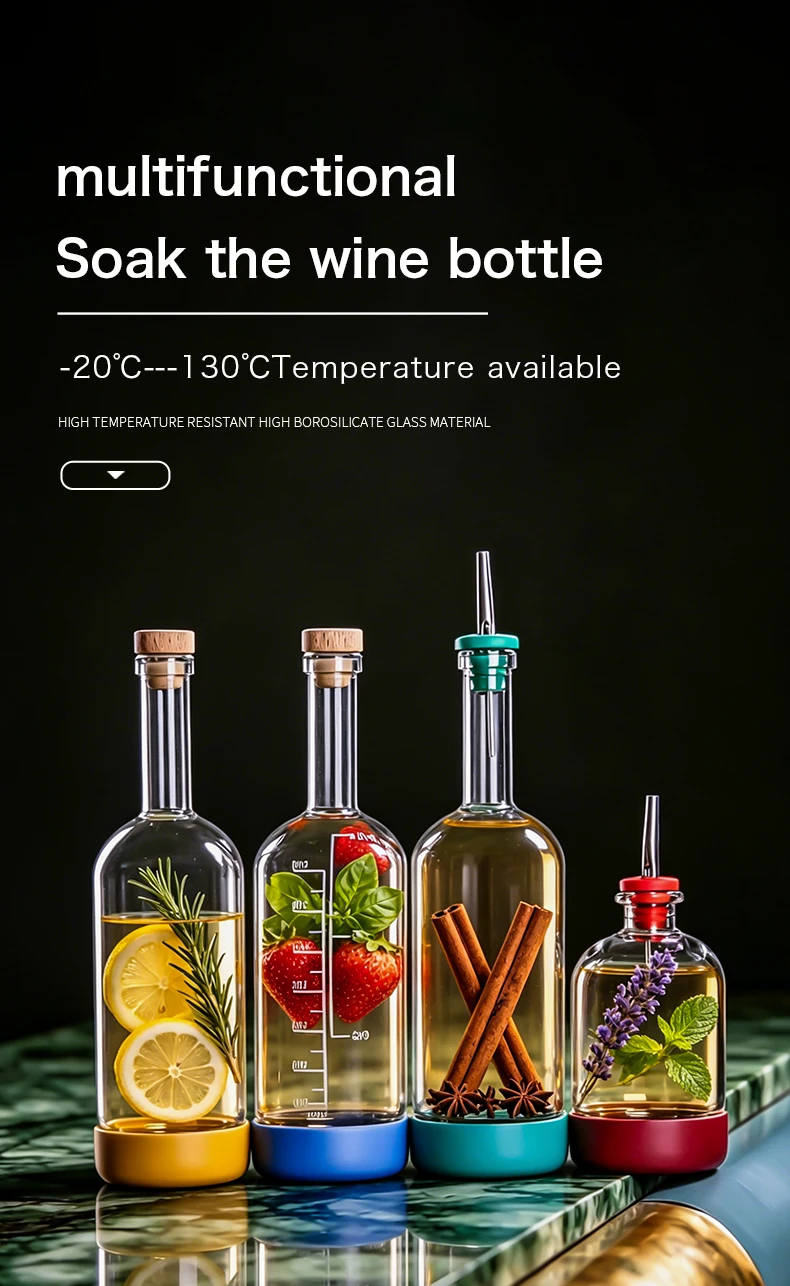 Inmeet Creative Bubble Wine Bottle/Bar Juice Bottle/Cocktail Bottle/Oil Bottle With Scale Bartender Supplies