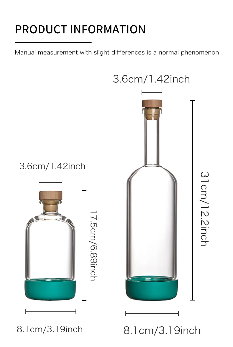 Inmeet Creative Bubble Wine Bottle/Bar Juice Bottle/Cocktail Bottle/Oil Bottle With Scale Bartender Supplies