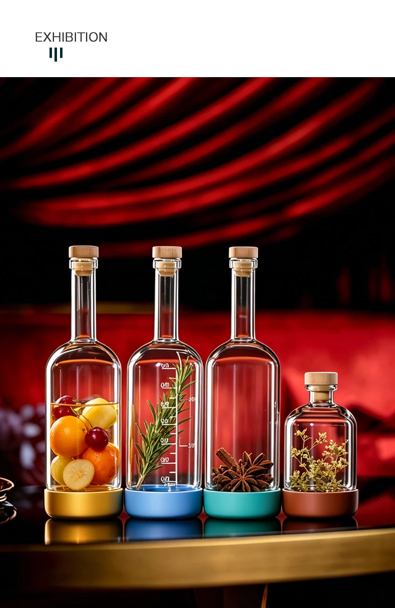 Inmeet Creative Bubble Wine Bottle/Bar Juice Bottle/Cocktail Bottle/Oil Bottle With Scale Bartender Supplies