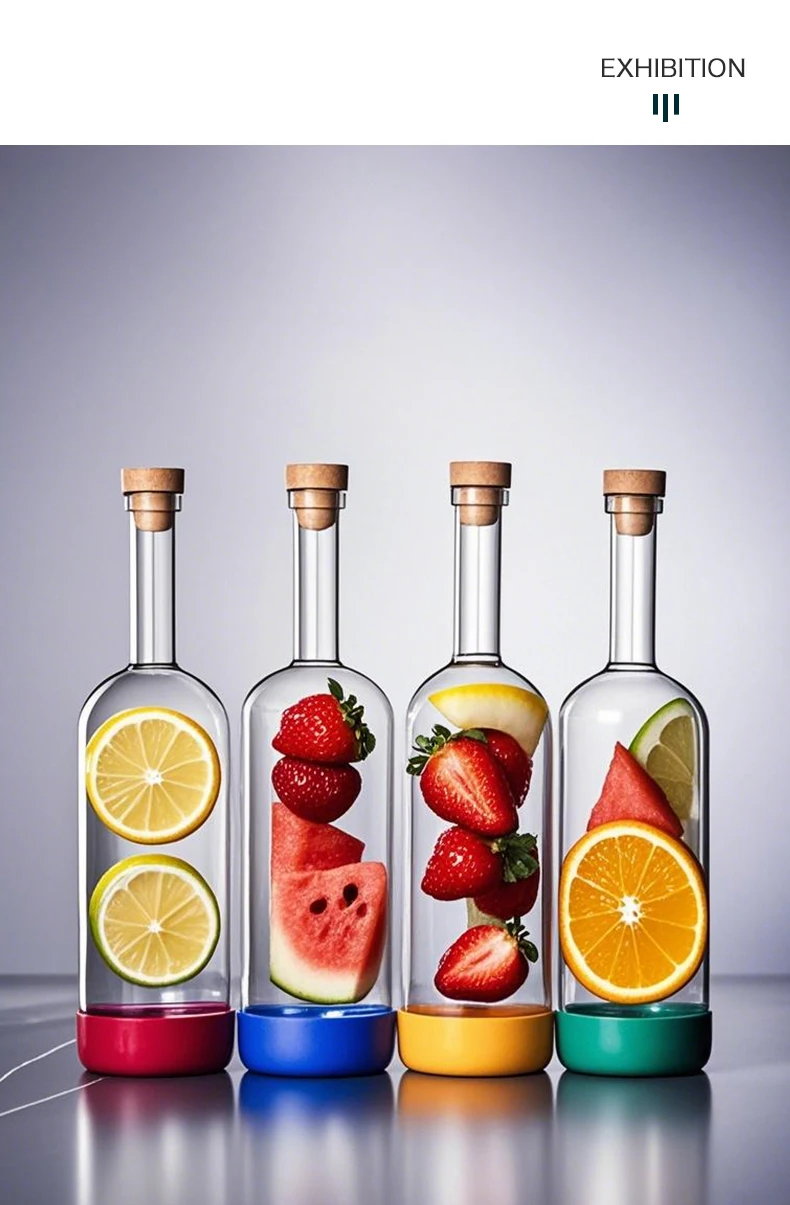 Inmeet Creative Bubble wine Bottle/Bar Juice Bottle/Cocktail Bottle/Oil Bottle With scale Bartender Supplies 800ML 1PCS
